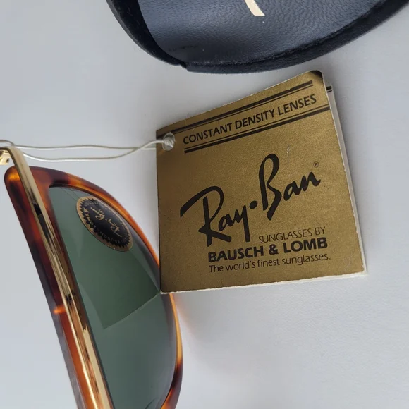 1980's Vintage Bausch & Lomb Ray Ban L1001 Tortoise Brown/Gold - Size 62mm - Picture 7 of 11